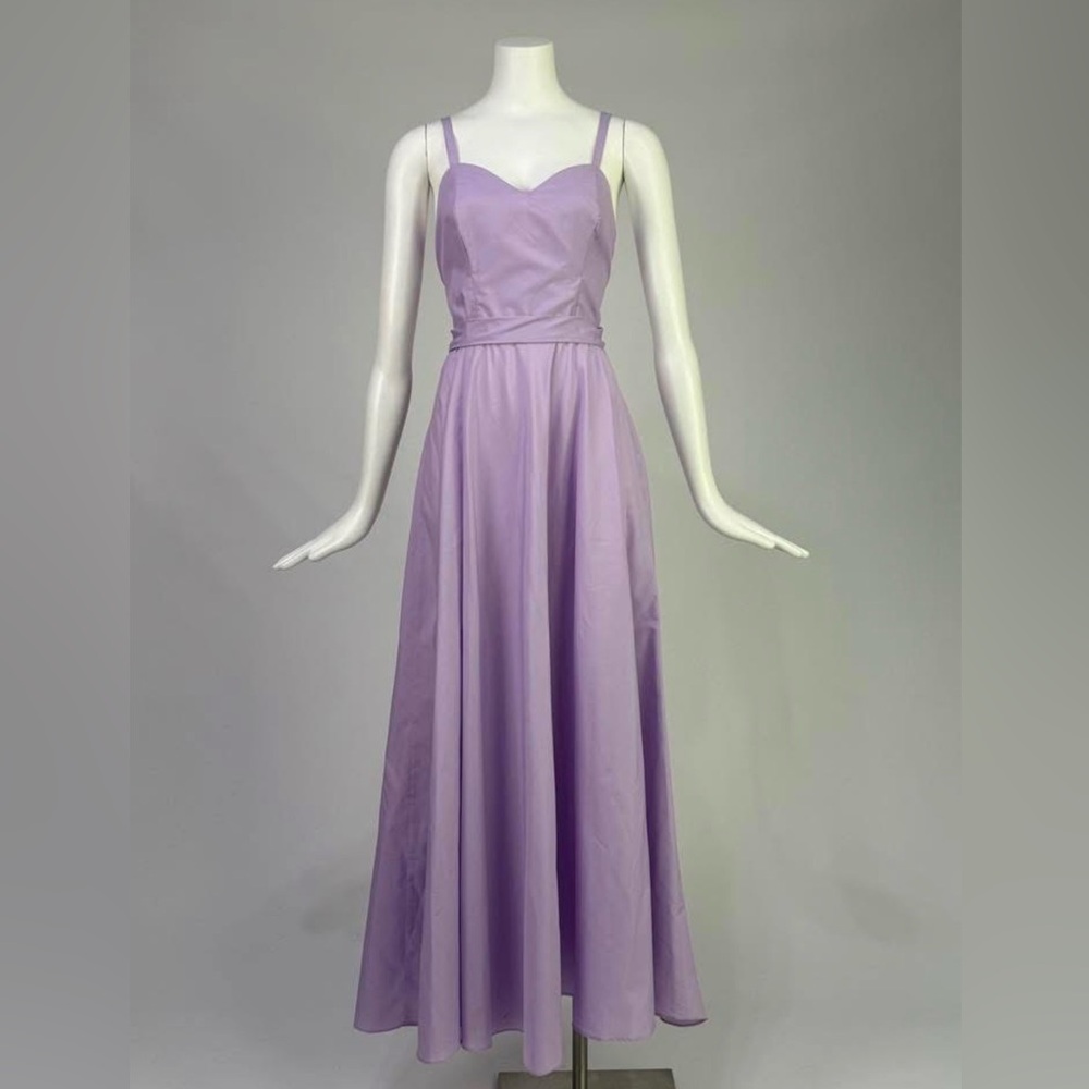 Vintage 1970s JCPpenney Fashions Purple Satin Princess Style Formal Dress, S-M